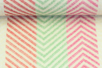 Restmenge 98 cm Musselin, Double Gauze, "Thea" mit Streifen, Chevron, pink, grün, beige